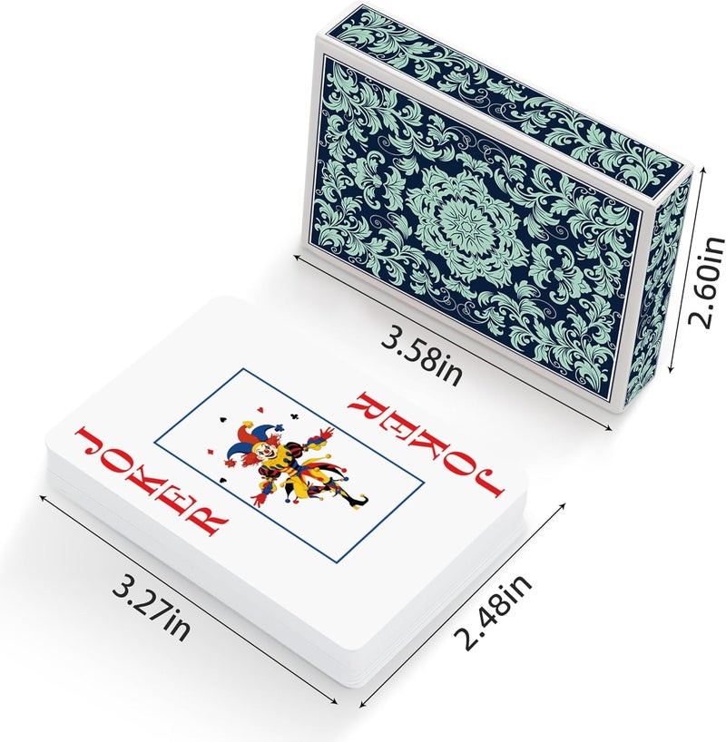 Metsyth Playing Cards,Deck of Cards,Playing Card 2 Pack,Poker Cards Set,Jumbo Large Print Playing Cards for Adults Seniors,Card Games for Family Game Night Party (Green and Orange) - Image 2